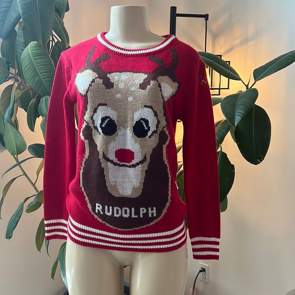 Happy holidays reindeer, Christmas sweater | Sz Small
